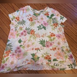 J.Jill floral linen t-shirt